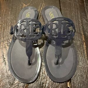 Lauren Ralph Lauren Navy Jelly Sandals